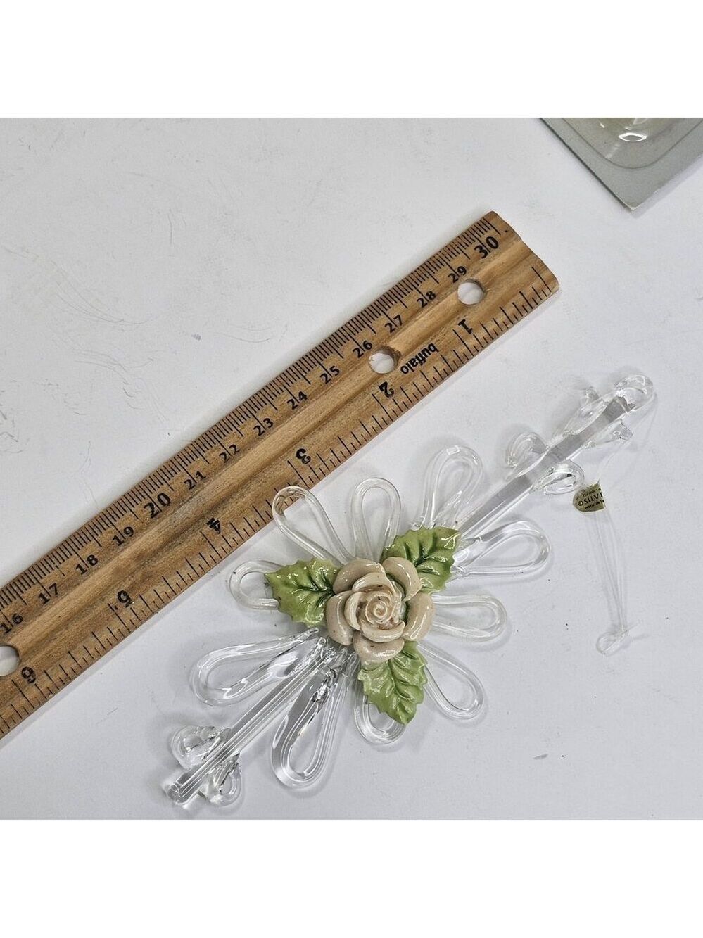 Vintage Glass Christmas Ornaments Silvestri Flower Icicles 3pcs - Picture 10 of 14